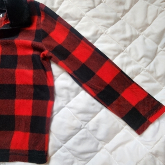 𝅺JUMPING Beans size 4 kids polyester sweater red plaid - Picture 4 of 4